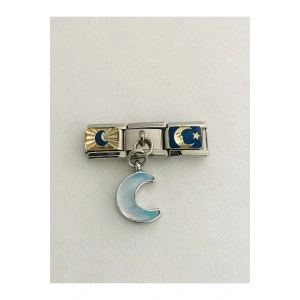 İtalyan Çelik Bileklik Ay Charm Grupları