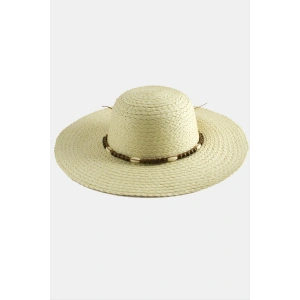 Ahşap Boncuklu Hasır Şapka