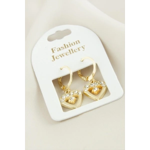 Ay Yıldız Taşlı Küpe