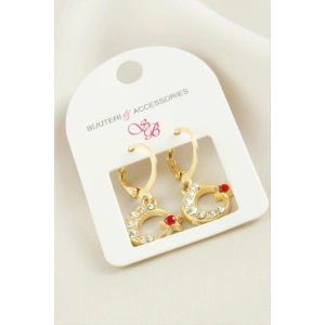 Ay Yıldız Taşlı Küpe