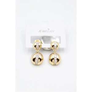 Baget Taşlı Küpe - Altın