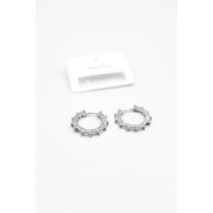 Baget Taşlı Küpe - Gümüş