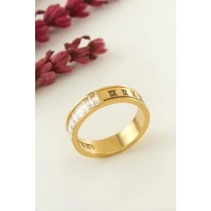 Baget Taşlı Lüks Çelik Yüzük