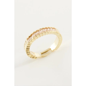 Baget Taşlı Metal Yüzük