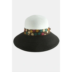 Benekli Fiyonglu Hasır Şapka