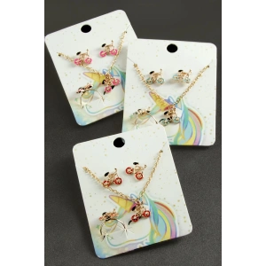 Bisiklet Mineli Set Kolye