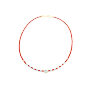 Boncuk Göz Kolye - Bordo