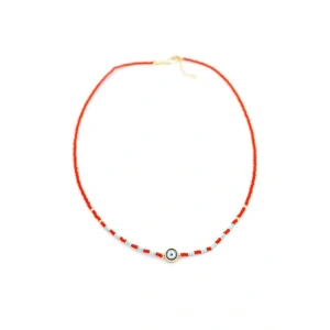 Boncuk Göz Kolye - Kırmızı