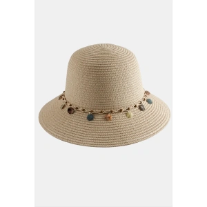 Boncuk Örme Hasır Şapka