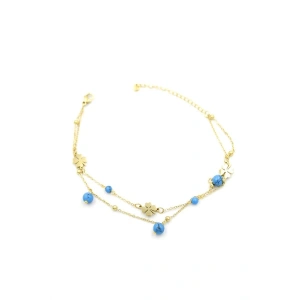 Boncuk Zincir Halhal - Altın