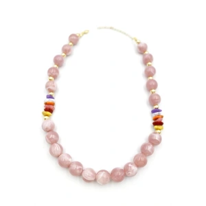 Boncuklu Kolye - Pembe