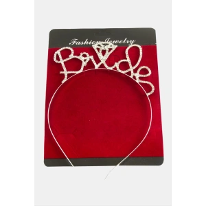 Bride Yazılı Taşlı Taç