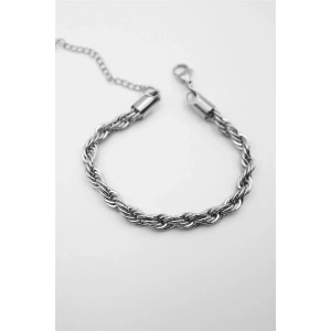 Burgu Çelik Bileklik 4mm - Gümüş