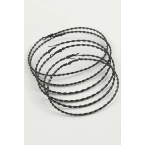 Burgulu Metal Halka Küpe 6 Adet