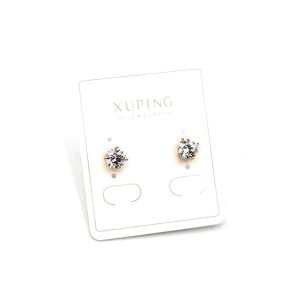 Büyük Boy Tek Taş Küpe - Altın