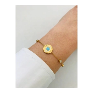 Çelik 316 L Kararmaz Taşlı Nazar Bileklik