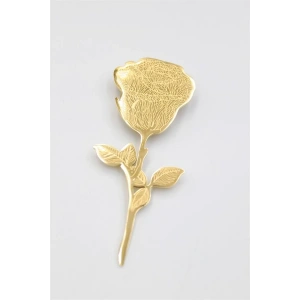 Çelik Gül Broş - Altın