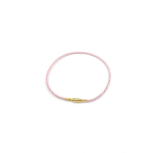 Çelik Hasır İp Bileklik - Pembe