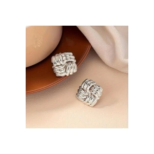 Çelik Kare Desen Küpe