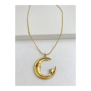 Çelik Moon Kolye