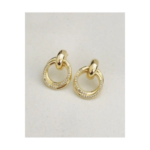 Çelik Taşlı Mimoza Küpe