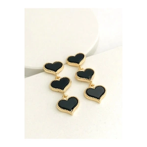 Çelik  Taşlı Sallantılı Kalp Küpe