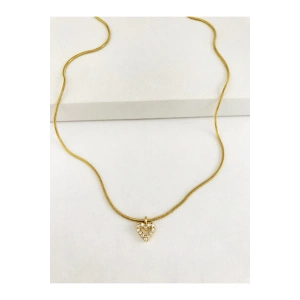 Çelik Zirkon Taşlı Kalp Choker