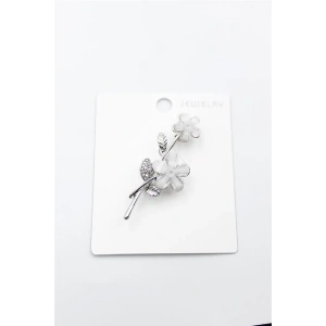 Çiçek Broş - Gümüş