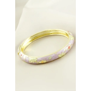 Çiçek İşlemeli Mineli Kelepçe Bileklik