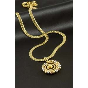 Çiçek İtalyan Zincirli Lüks Çelik Kolye