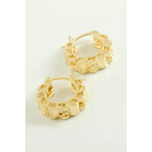 Çiçek Kilitli Halka Küpe