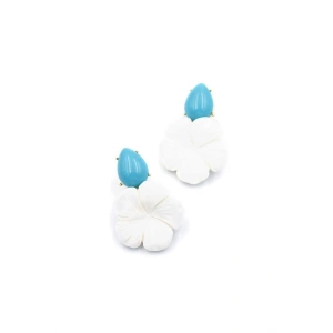 Çiçek Küpe - Beyaz