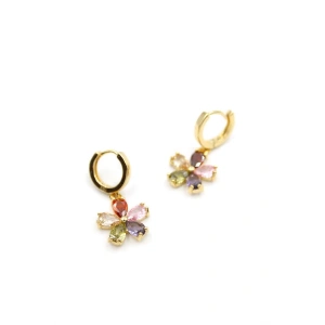 Çiçek Küpe - ÇOK RENKLİ