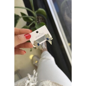 Çiçek Küpe - Mavi