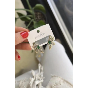 Çiçek Küpe - Yeşil