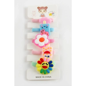 Çiçek Lastikli Toka 5 Adet