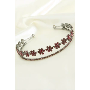 Çiçek Lüks Taşlı Gelin Tacı