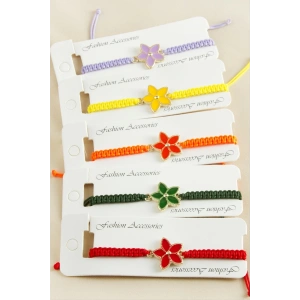 Çiçek Makrome Örgülü Bileklik