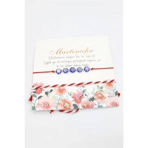 Çiçek Marteniçka Bileklik - Kırmızı