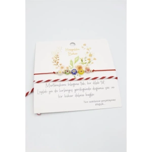 Çiçek Marteniçka Bileklik - Kırmızı