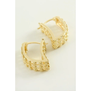 Çiçek Oval Kilitli Halka Küpe