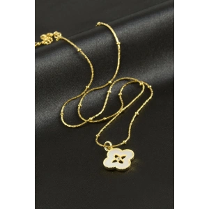 Çiçek Sedef Lüks Çelik Kolye