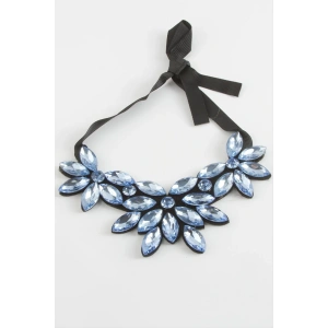 Çiçek Taşlı Yaka Kolye