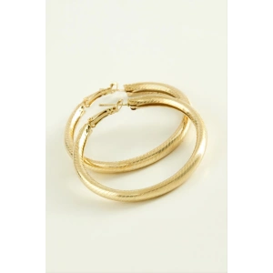 Çizgili Boru Halka Küpe 3,5 cm