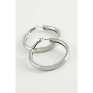 Çizgili Boru Halka Küpe 3,5 cm