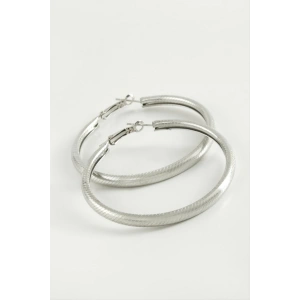 Çizgili Boru Halka Küpe 5,5 cm