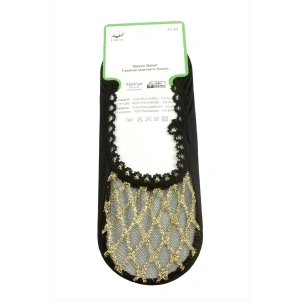 Çizgili Dantel Babet Çorap