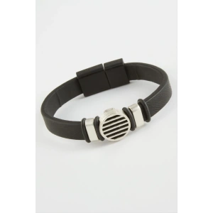 Çizgili Kaliteli Mıknatıslı Suni Deri Bileklik