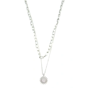 Çoklu Güneş Kolye - Gümüş