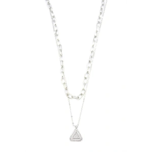 Çoklu Üçgen Kolye - Gümüş